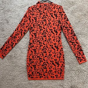 Leopard light sweater dress